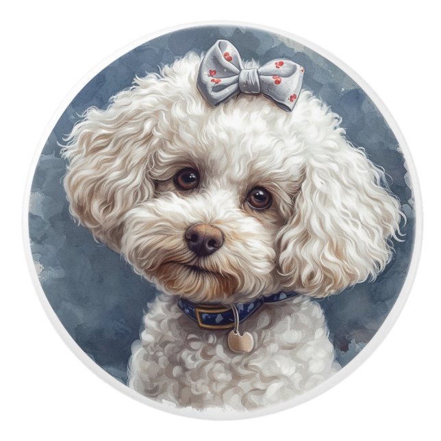 Hübsch Poodle Keramikknauf (Vorderseite)