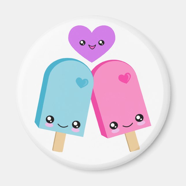Hübsch Popsicles BESTE FREUNDIN Kawaii Magnet (Vorne)