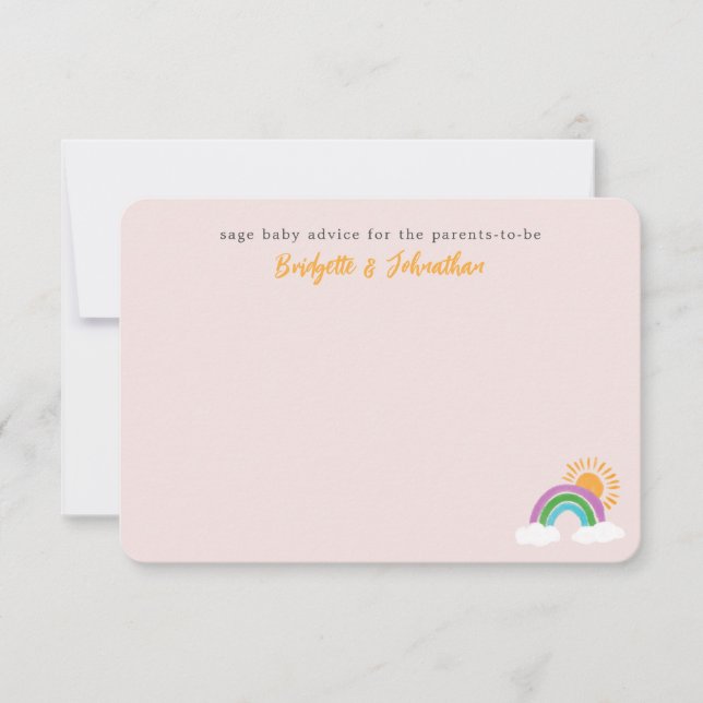 Hübsch Rainbow Sunshine Baby Advice RSVP Karte (Vorderseite)