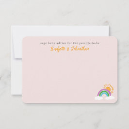Hübsch Rainbow Sunshine Baby Advice RSVP Karte