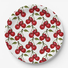 Hübsch Red Cherry Watercolor Pappteller
