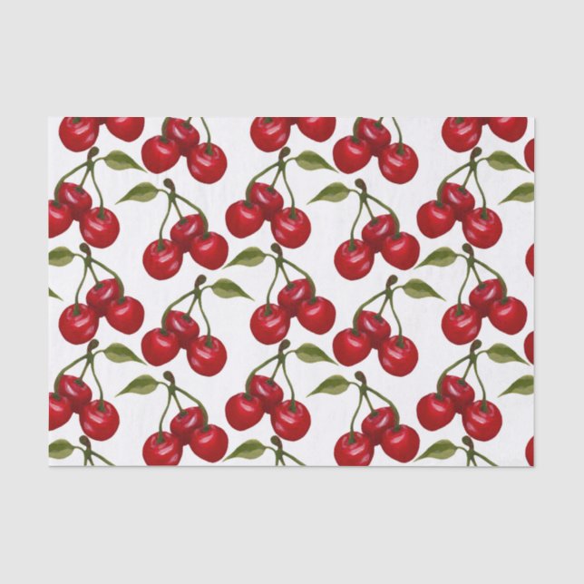 Hübsch Red Cherry Watercolor Seidenpapier (Vorderseite)