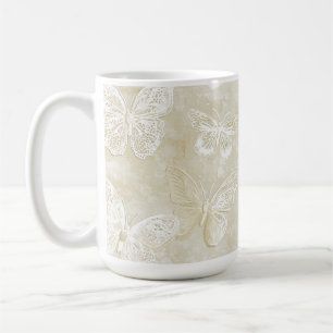 Hübsch romantische cremefarbene Elfenbein Schmette Kaffeetasse