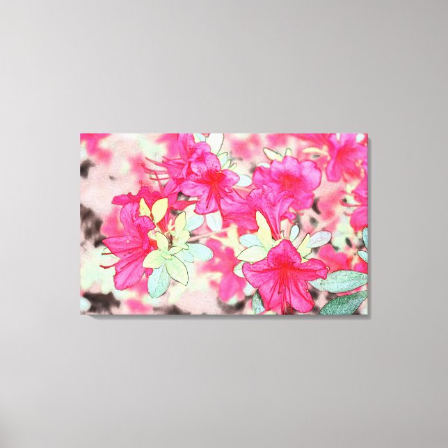 hübsch-rosa Azaleen-Blume Leinwanddruck (Vorderseite)
