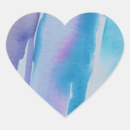 Hübsch Rosa Blau Lila Trendy Moderner Wash Herz-Aufkleber