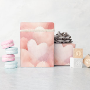 Hübsch rosa, blaue Herzen Geschenkpapier