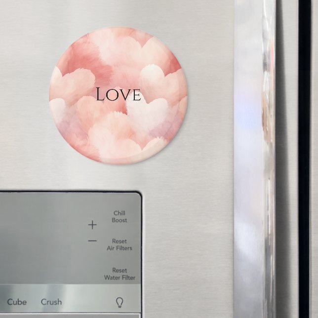 Hübsch rosa, blaue Herzen Magnet (In Situ (Kühlschrank))