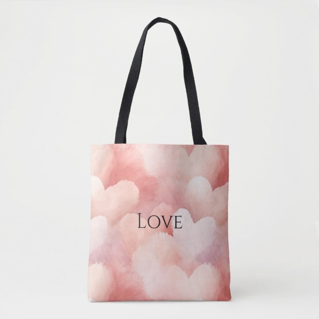Hübsch rosa, blaue Herzen Tasche (Vorderseite)