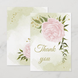 hübsch rosa Blume Grünpflanzen botanisch Dankeskarte