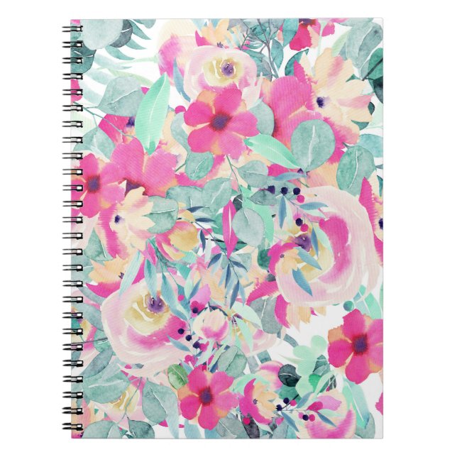 Hübsch-rosa-Blume-Notebook Notizblock (Vorderseite)