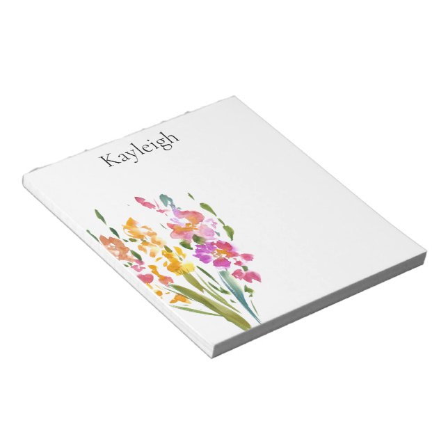 Hübsch-Rosa-Blume Notizblock (angewinkelt)