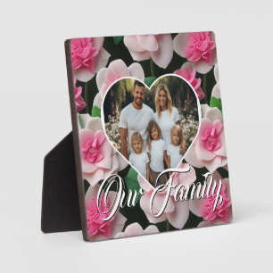 Hübsch rosa, blumenboho Chic personalisieren 4 Fot Fotoplatte