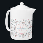 Hübsch rosa Blumenmuster, benutzerdefiniertes Mono<br><div class="desc">Hübsches rosa Blumenmuster Custom Monogram. Hübsche, rosa Blume und pulvriechender Akzent. Süßes Weisheit Blumen und Blätter. Handgezeichnete Blumenzeilenkunst mit Wasserfarbendetails. Dieses mädchenhafte französische Landdesign ist großartig für viele Geschenke und Anlässe. Genießen Sie einen trendigen und eleganten Druck für Ihre nächste Geschenkidee, für sich selbst, Ihre Freunde oder Ihre Familie. Erhältlich...</div>