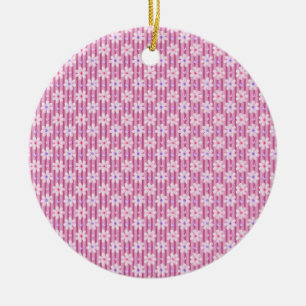 Hübsch rosa Blumenmuster Keramik Ornament