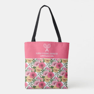 Hübsch rosa Blumenmuster, kundenspezifische Tennis Tasche