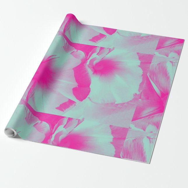 Hübsch rosa Blumenpapier Geschenkpapier (Ungerollt)