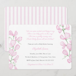 Hübsch rosa Blütendusche für Mädchen Einladung