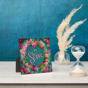 Hübsch rosa BoHo Floral Strive Inspirivity Easel Fotoplatte