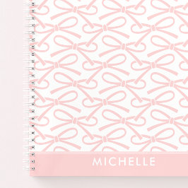 Hübsch-rosa-Bow-Individuelle Name-SpiralNotebook Notizbuch
