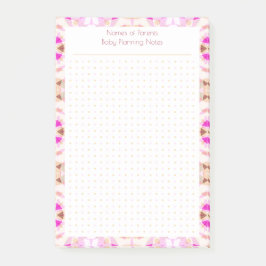 Hübsch rosa, braun gegrillte neue Babyplaner Post-it Klebezettel