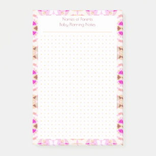 Hübsch rosa, braun gegrillte neue Babyplaner Post-it Klebezettel