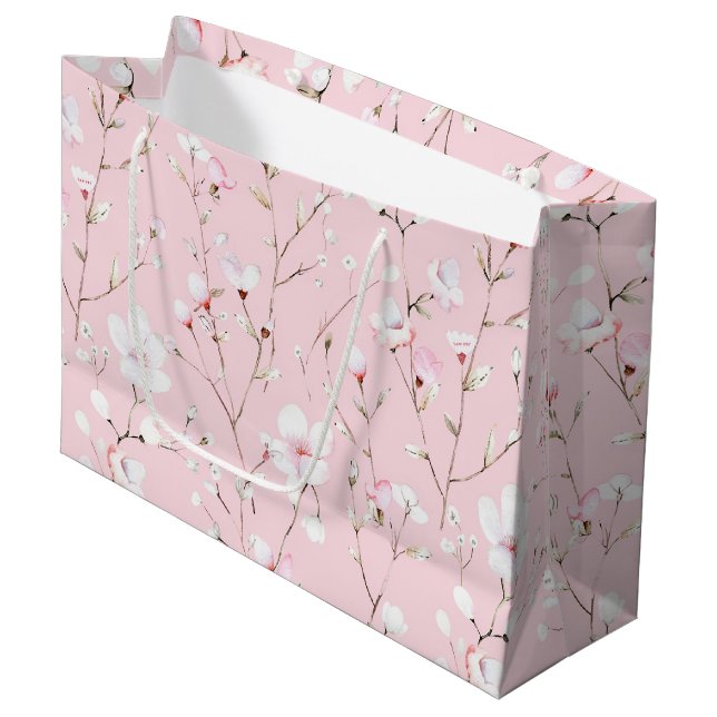 Hübsch rosa Brautparty Große Geschenktüte (Vorderseite Schrägansicht)