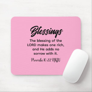 Hübsch rosa Christliche Glaubensbibel Verse Mousepad