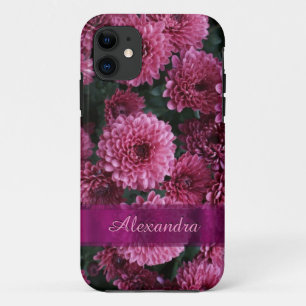 Hübsch-rosa Chrysanthemum-Blume personalisiert iPhone 11 Hülle