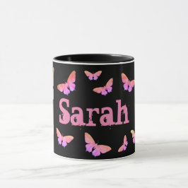 Hübsch Rosa Cooler Schmetterling Pop Der Mensch un Tasse