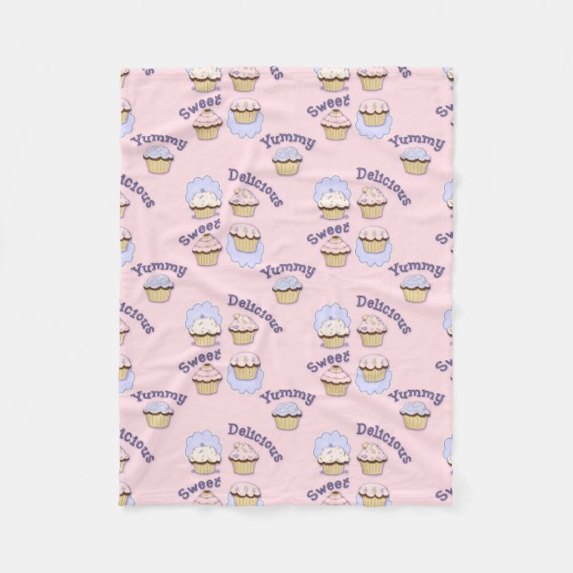 Hübsch rosa Cupcakes Fleece Blanket (Vorderseite)