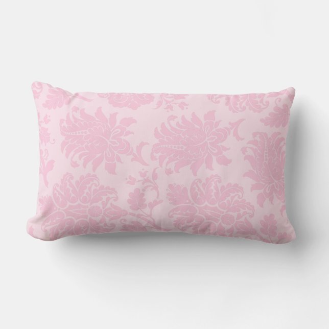 Hübsch rosa Damaskissen Lendenkissen (Vorderseite)