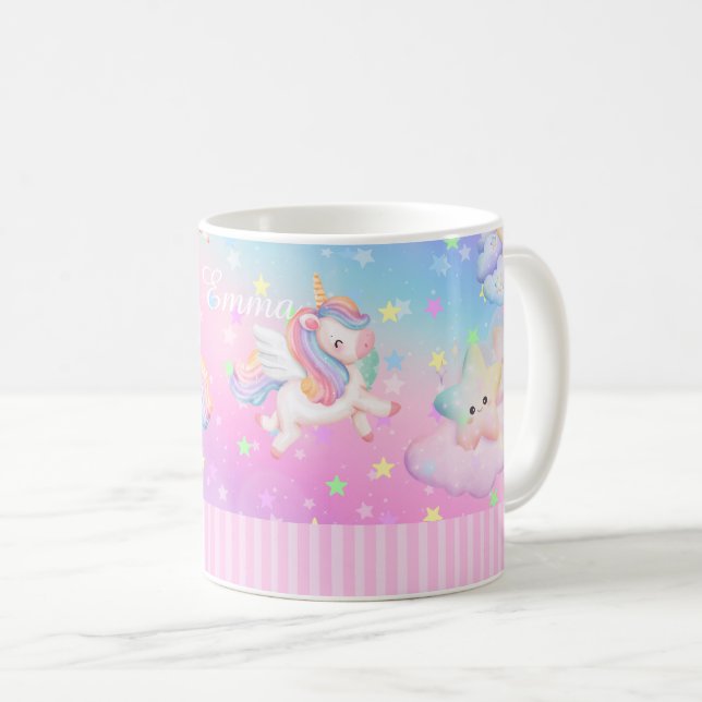 Hübsch rosa Einhorn Kaffeetasse (VorderseiteRechts)