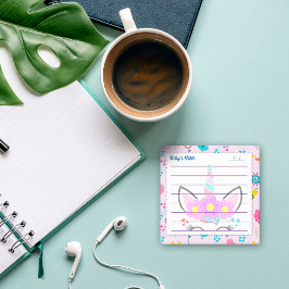 Hübsch rosa Einhorn niedlicher Hintergrund 4 Zoll  Post-it Klebezettel