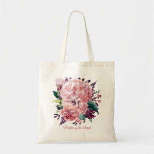 Hübsch rosa Farbflora   Benutzerdefinierter Text Tragetasche