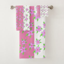 Hübsch rosa Felle Badhandtuch Set