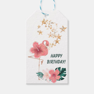 Hübsch rosa Flamingo Geburt Geschenkanhänger