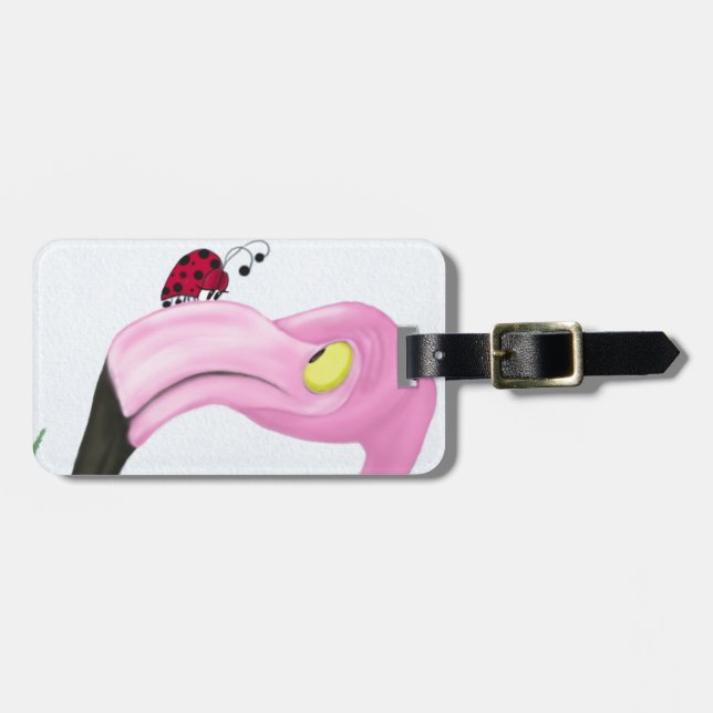 Hübsch rosa Flamingo Gepäckanhänger (Vorderseite horizontal)
