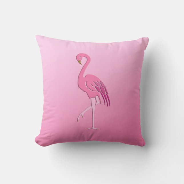 Hübsch rosa Flamingo Kissen (Vorderseite)