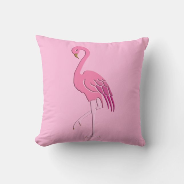 Hübsch rosa Flamingo Kissen (Vorderseite)
