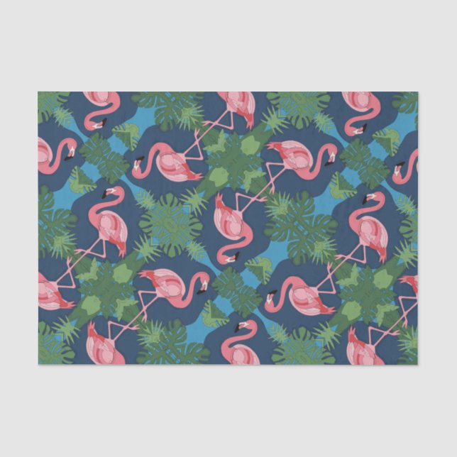 Hübsch rosa Flamingo-Muster Seidenpapier (Vorderseite)