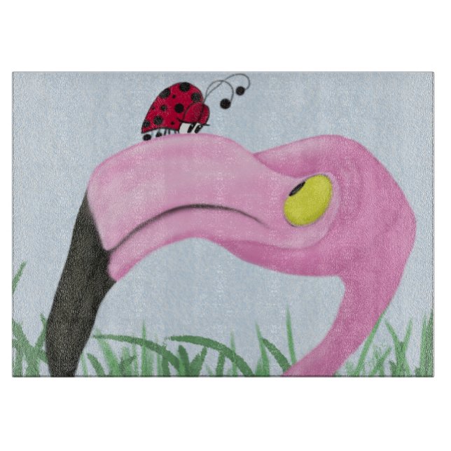 Hübsch rosa Flamingo Schneidebrett (Vorderseite)