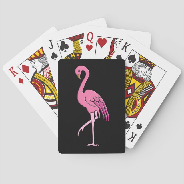 Hübsch rosa Flamingo Spielkarten (Rückseite)