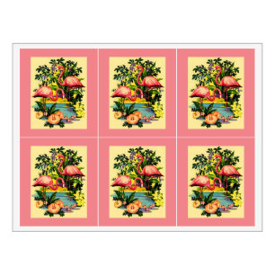 Hübsch rosa Flamingos Birds Floral Weine Labels Weinetikett