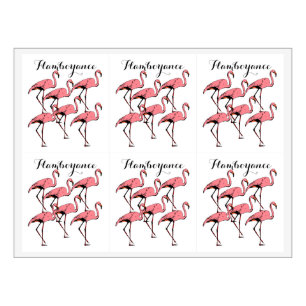 Hübsch rosa Flamingos Flamboyance Weinmarken Weinetikett