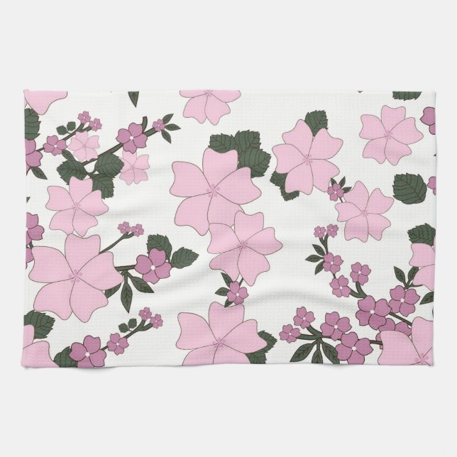 Hübsch rosa Floral Handtuch (Horizontal)