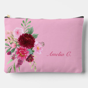 Hübsch rosa florale Kosmetiktüte Zubehörtasche
