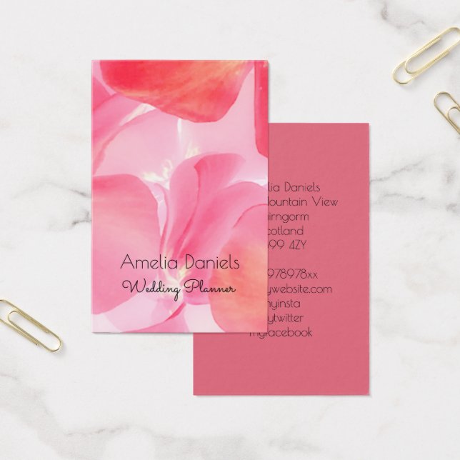 Hübsch rosa florale Visitenkarte (Büro)