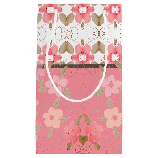 Hübsch-rosa-Flower-Geschenktasche Kleine Geschenktüte (Vorderseite)
