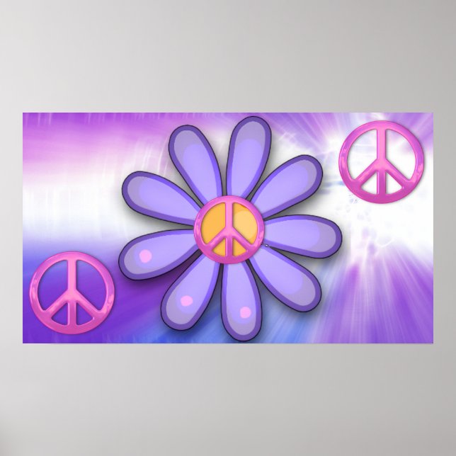 Hübsch rosa Friedenszeichen Poster (Vorne)