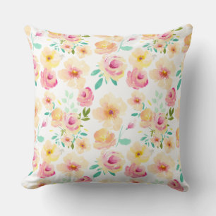 Hübsch-Rosa-Gelbe Blume Kissen